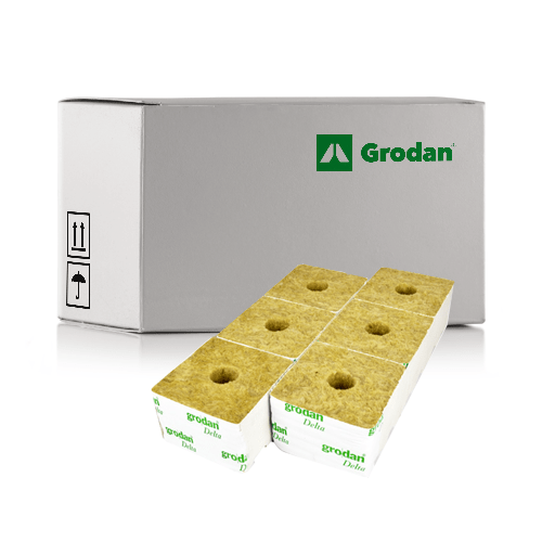 Grodan Rockwool Cubes 100mm - Large Hole / Full Box (216 Cubes) - London Grow