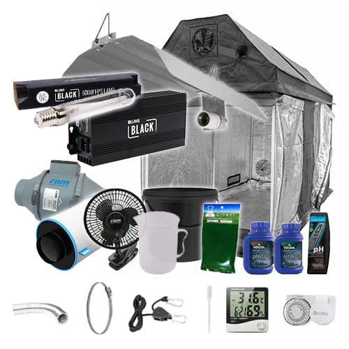 LUMii Black HPS Complete Grow Kit for Loft - 2.4m x 1.2m Non Silenced / No / Complete Add Ons - London Grow