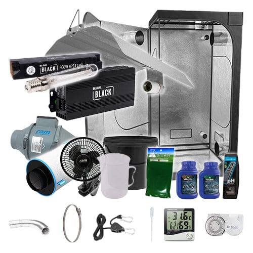 LUMii Black HPS Complete Grow Kit - 1m2 Non Silenced / No / Complete Add Ons - London Grow