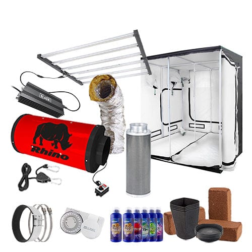 LUMii Black 720W LED Complete Grow Kit - 2.4m x 2.4m Professional / Coco / None - London Grow