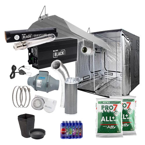 LUMii Black 600W HPS Complete Grow Kit - 2.4m x 2.4m Hobby / Soil / None - London Grow