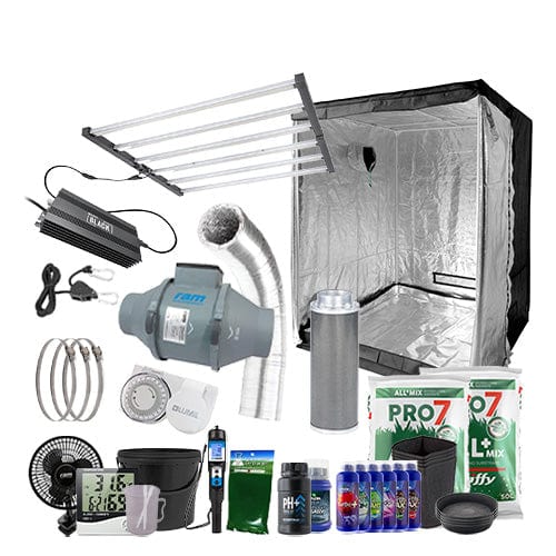 LUMii Black LED 720W Complete Grow Kit - 1.5m2 Hobby / Soil / None - London Grow