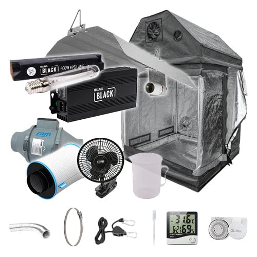LUMii Black HPS Complete Grow Kit for Loft - 1.2m2 Non Silenced / No / Basic Add Ons - London Grow