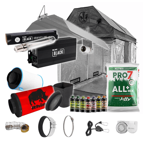 LUMii Black HPS Complete Grow Kit for Loft - 2.4m x 1.2m Silenced / Yes / None - London Grow