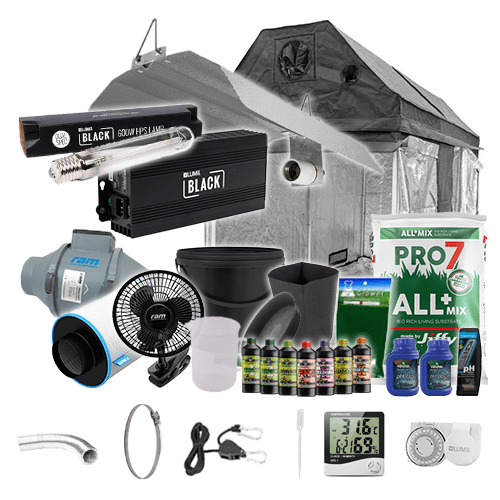 LUMii Black HPS Complete Grow Kit for Loft - 2.4m x 1.2m Non Silenced / Yes / Complete Add Ons - London Grow