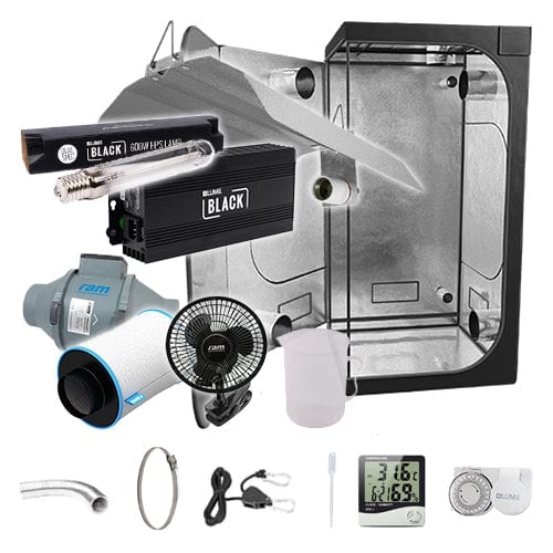 LUMii Black HPS Complete Grow Kit - 1m2 Non Silenced / No / Basic Add Ons - London Grow