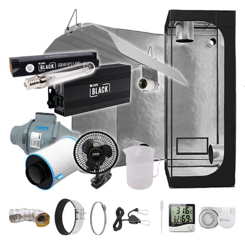 LUMii Black HPS Complete Grow Kit - 0.6m2 Silenced / No / Basic Add Ons - London Grow