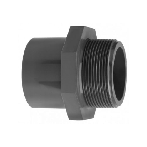VDL PVCu Adapter Hexagonal Nipple Plain x Threaded Male - London Grow