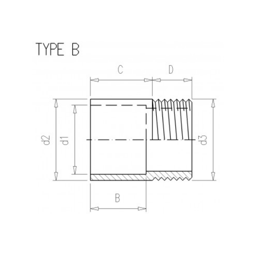 VDL PVCu Adapter Nipple Plain x Threaded Male - London Grow