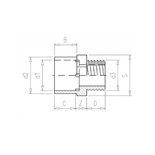 VDL PVCu Adapter Octagonal Nipple Plain x Threaded Male - London Grow
