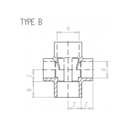 VDL PVCu Cross 90 Plain x Plain Reducing - London Grow