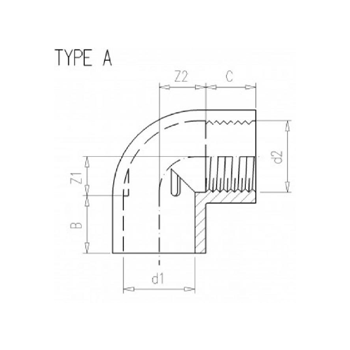 VDL PVCu Elbow 90 Plain x Threaded Female - London Grow