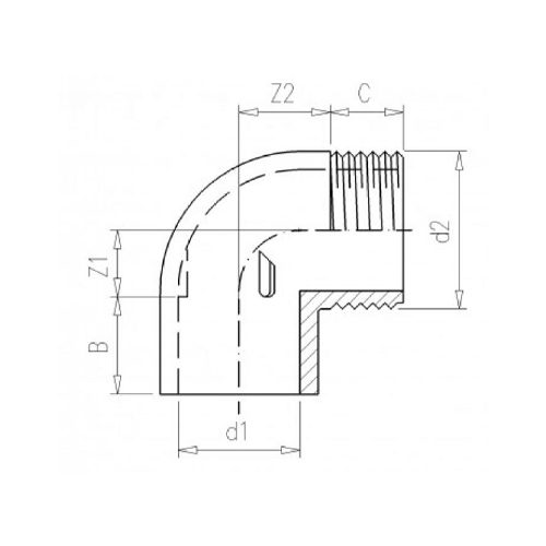 VDL PVCu Elbow 90 Plain x Threaded Male - London Grow