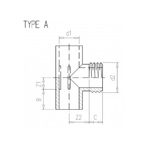 VDL PVCu Tee 90 Plain x Male Threaded Branch - London Grow